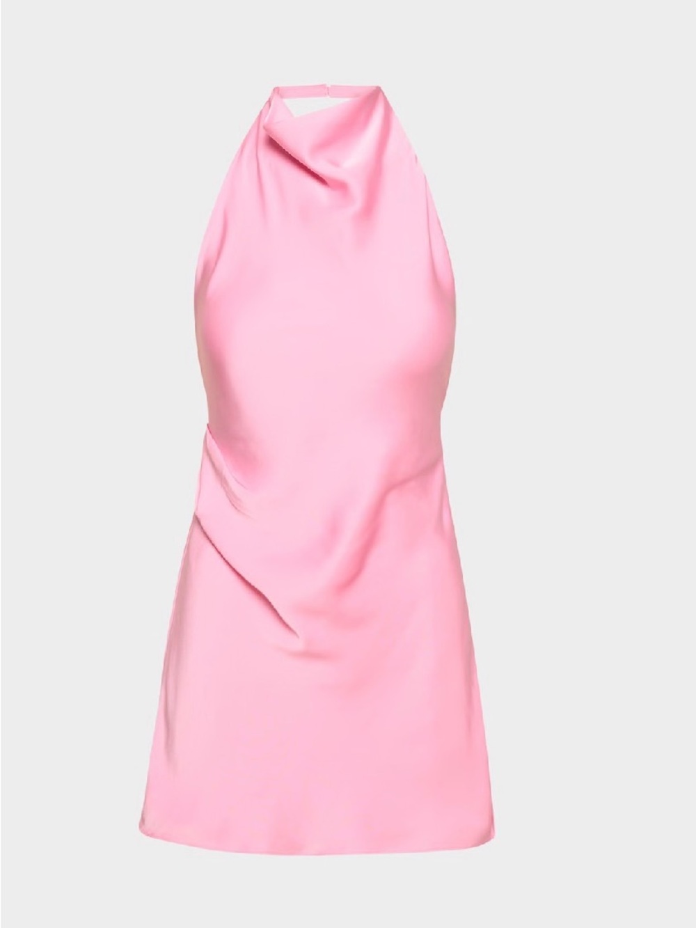 Aritzia Satin Pink Halter Mini Dress - Picture 1 of 9